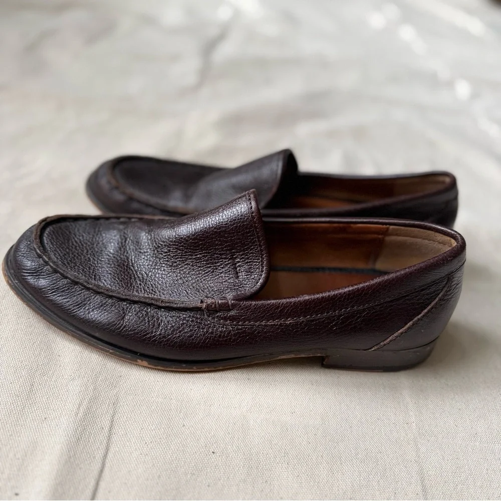 Coach Men's Size 9.5 D Thomas Brown Pebbled Leather Slip On Loafer Minimalist
